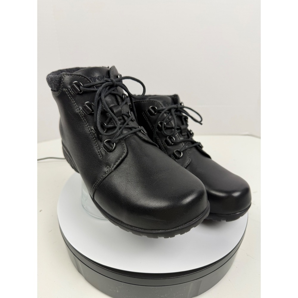 Propét Women's Orthopedic Black Leather Lace Up Zip Ankle Boots Size 7.5 Wide - Picture 4 of 17
